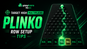 Plinko board showing different row settings, risk levels, and multiplier pockets for strategy analysis